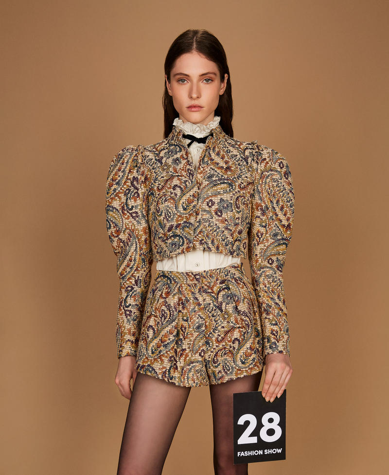 Jacquardjacke mit Kaschmirmuster Jacquard Cachemire Multicolor Frau 252TS2370_13095_PS