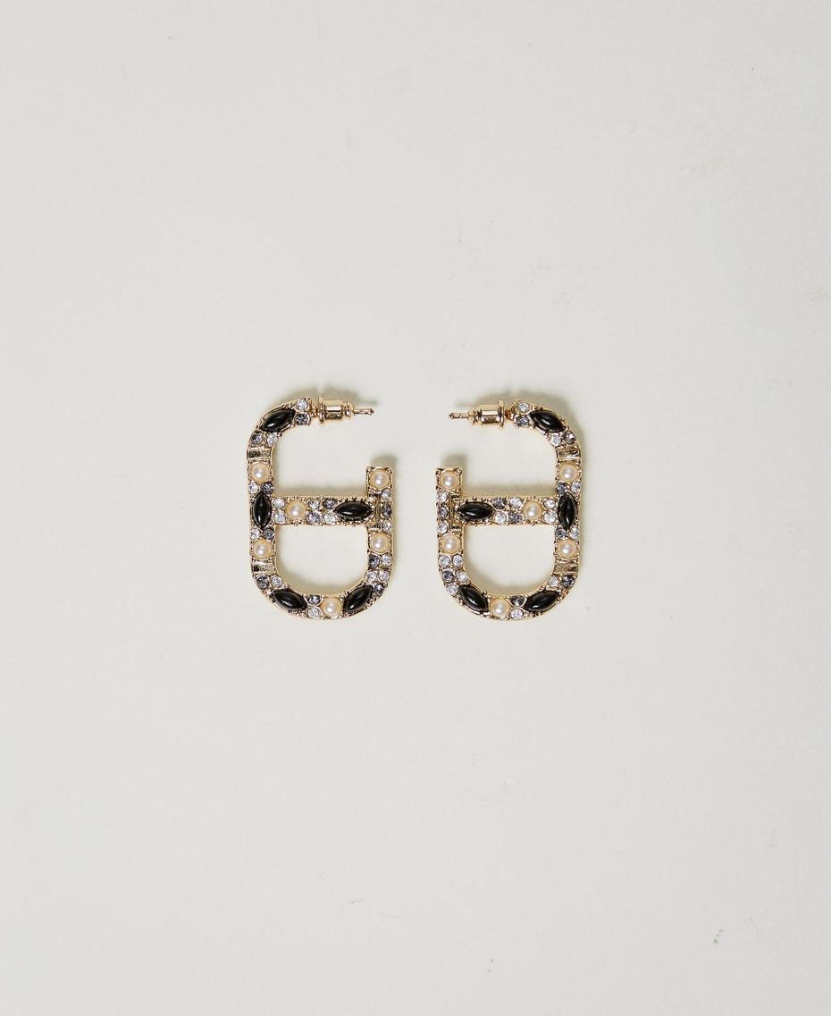 Oval T earrings with rhinestones Black Woman 251TO5060_00006_01