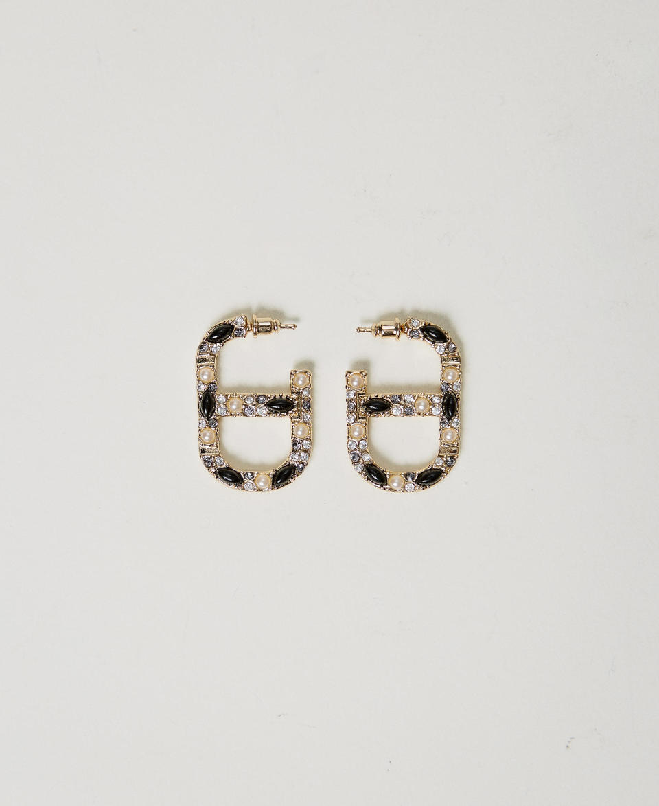 Oval T earrings with rhinestones Black Woman 251TO5060_00006_01