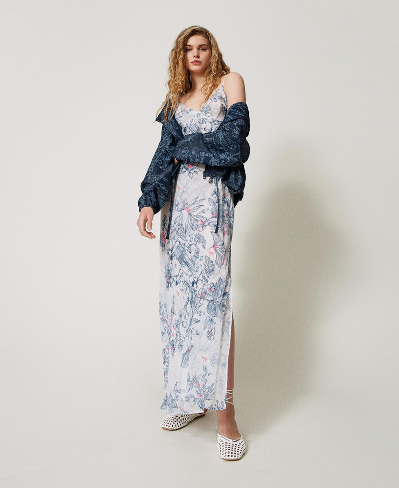 MYFO bomber jacket in floral denim Denim Toile de Jouy Woman 251AQ2110_12433_T0