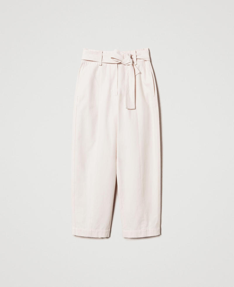 Gabardinehose aus Baumwollmischung mit Gürtel