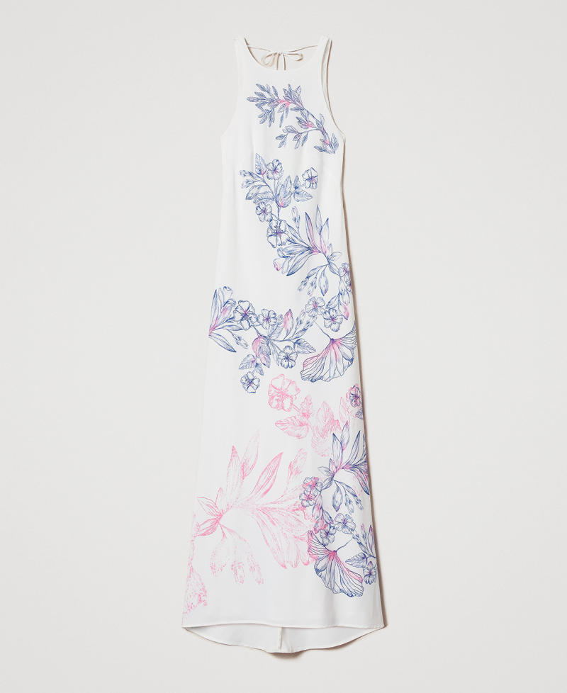 MYFO long dress in crepe de Chine Special Flowers Woman 251AQ2131_12503_S0