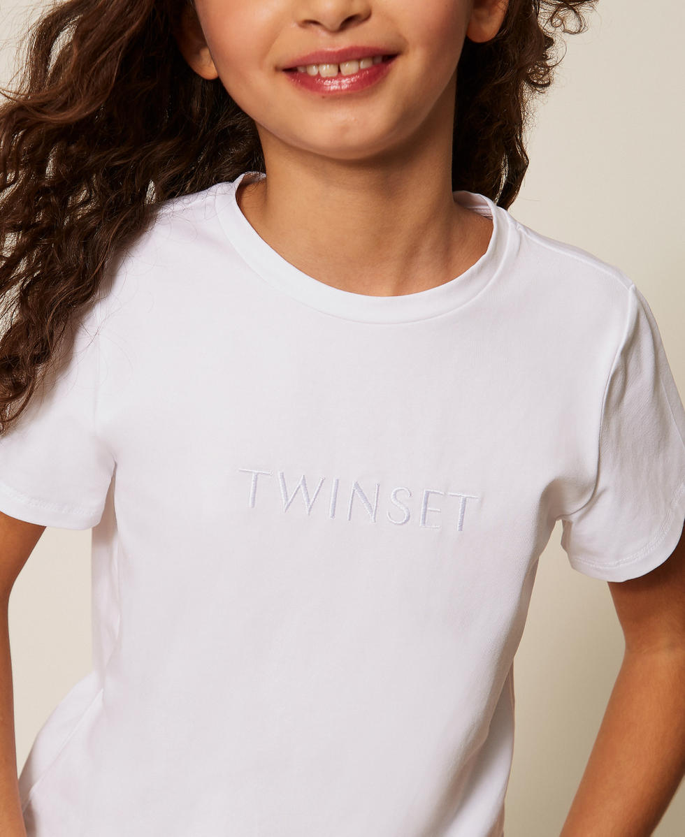Regular fit T-shirt with embroidered logo Off White Girl 261GJ2252_00526_PD
