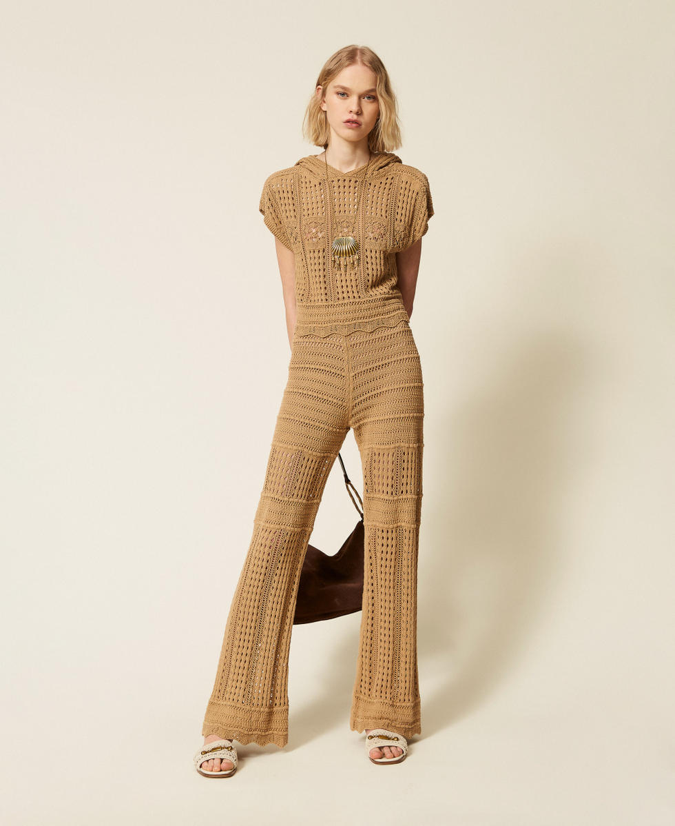 Pull &agrave; carreaux avec capuche Marron &laquo;&nbsp;Cork&nbsp;&raquo; Femme 261TT3261_13452_T0