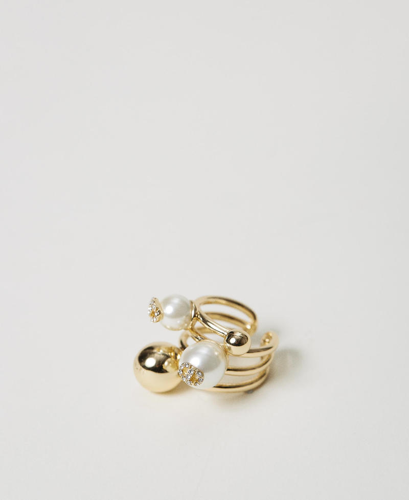 Ring with pearls and Oval T New Gold Woman 251TA4035_10630_01