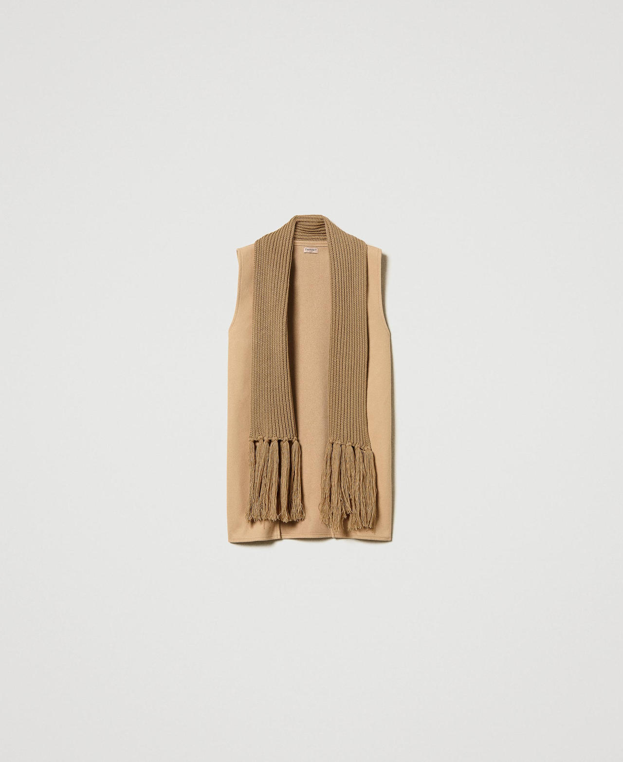 Scee by twin set Gilet in panno con frange