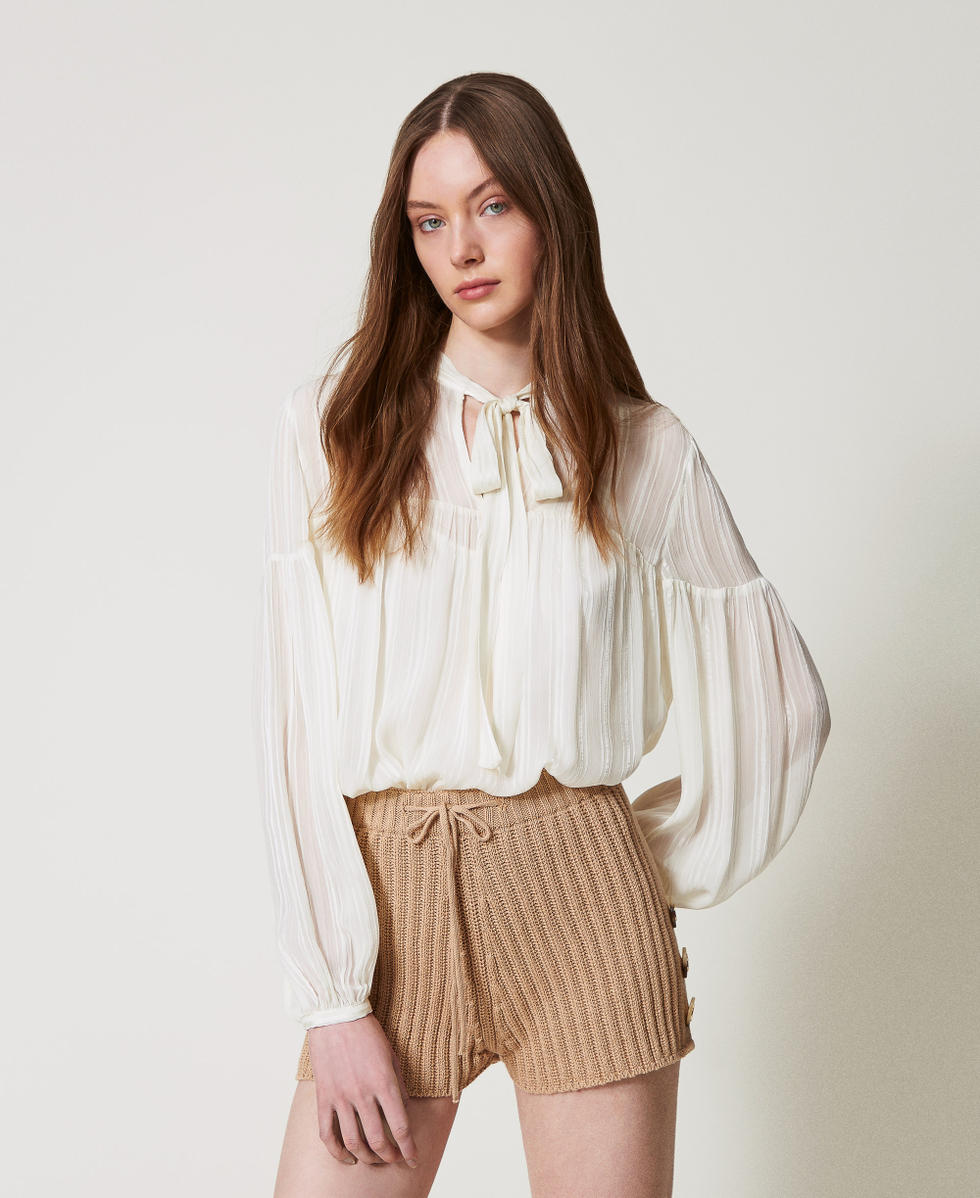 Jacquardbluse mit Streifen