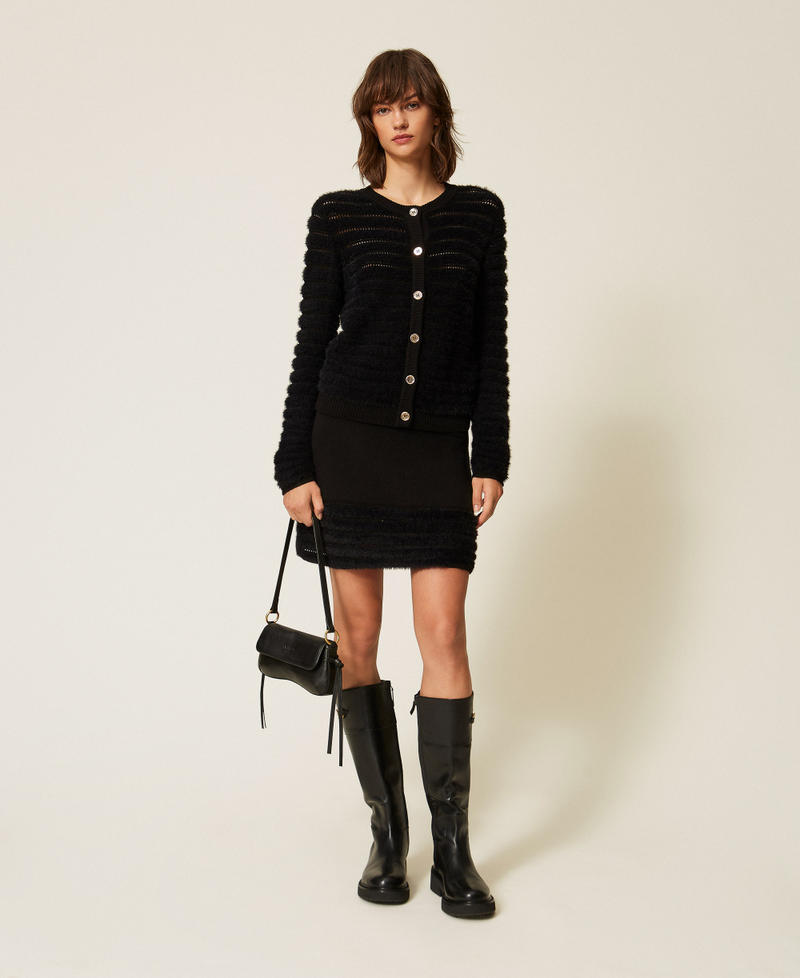 Knitted jacket with gold-tone buttons Black Woman 262AP3032_00006_01