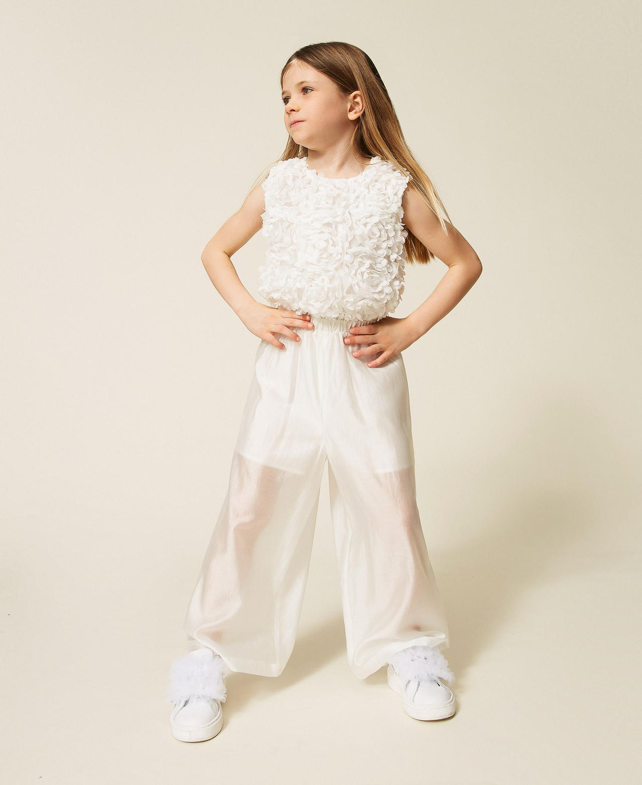 Twinset Girls Off White ' Muslin Jumpsuit