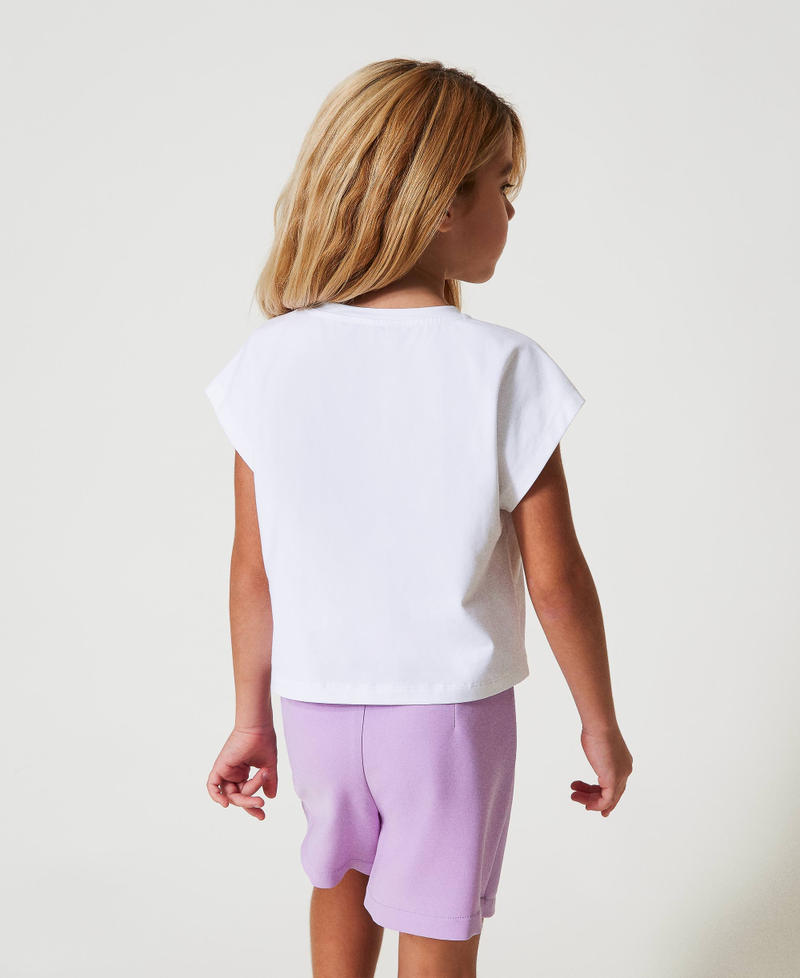 T-Shirt mit Pailletten-Logo Zweifarbig Ice / Pastel Violet Mädchen 251GJ2537_12280_03