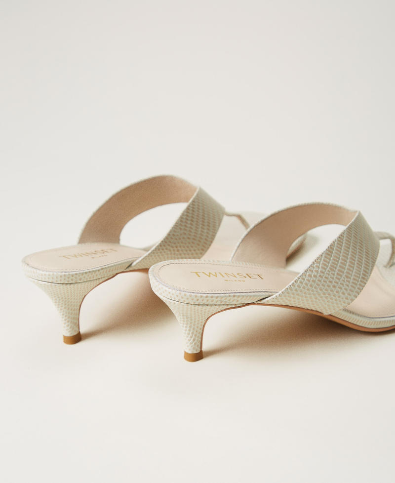 Sandales mules en cuir Serpent Sable Femme 251TGT172_12385_03