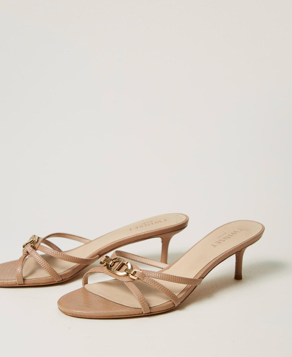 Sandalias mules con Oval T Camel Mujer 251TCP102_00044_02