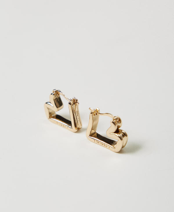 Heart earrings with logo