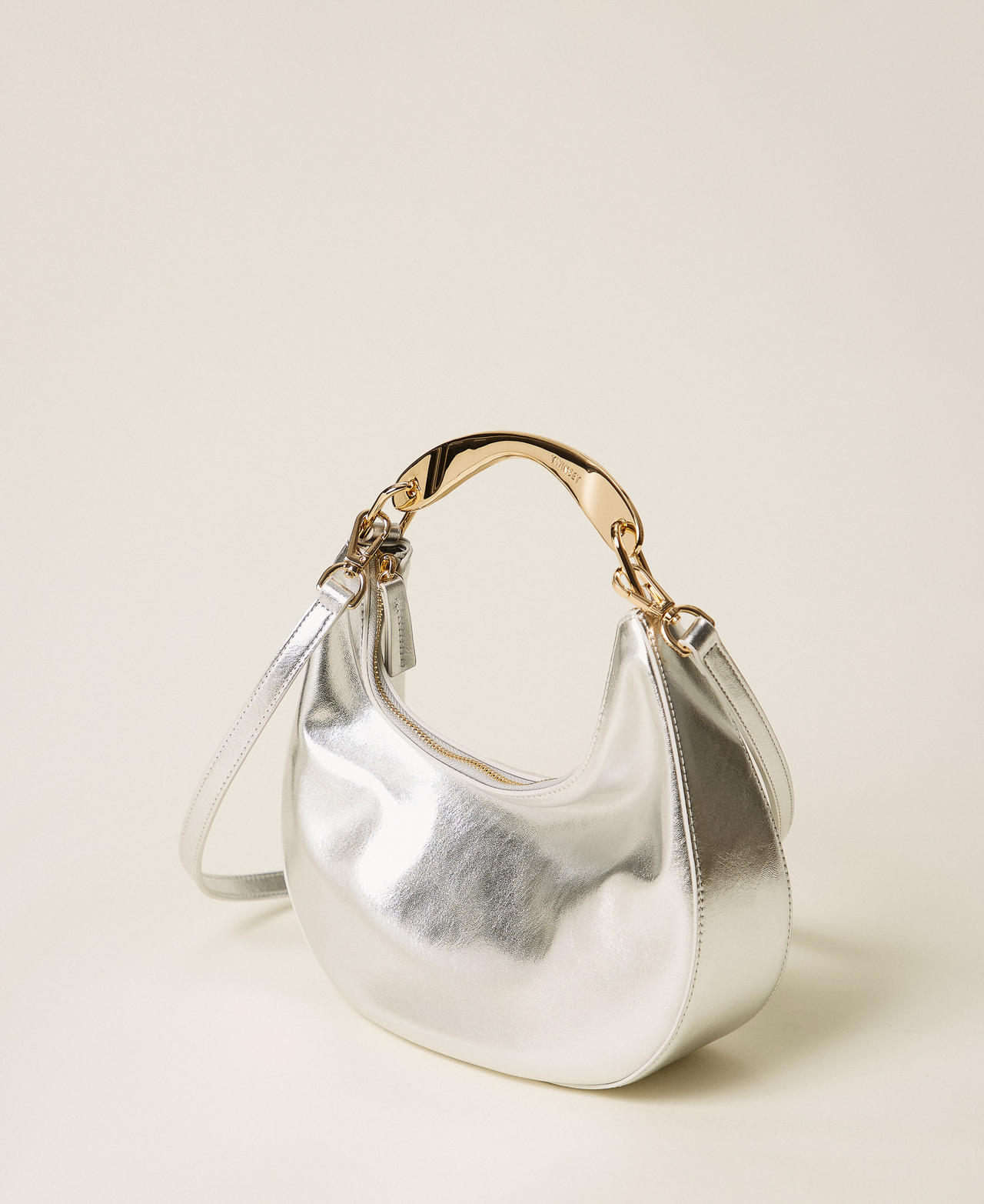 Borsa ‘Croissant’ con manico in metallo Silver Donna 252TD8160_00995_02