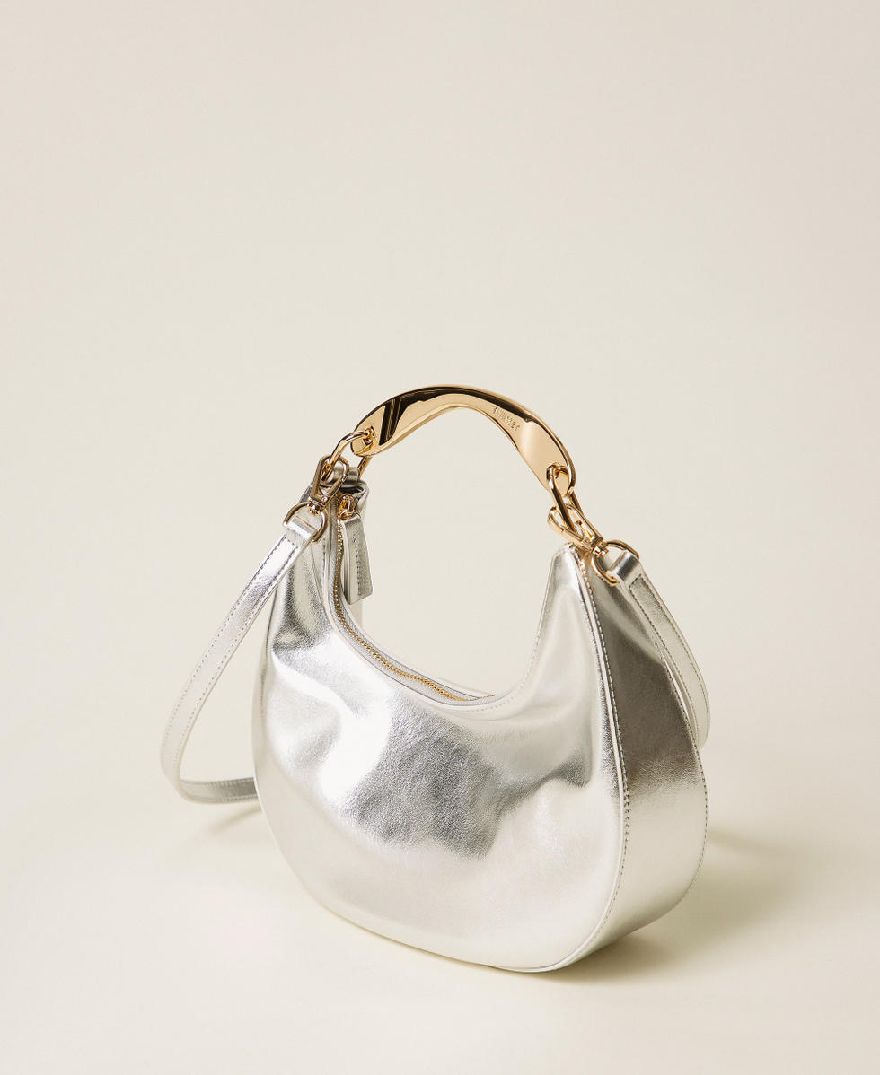 Croissant bag with metal handle Silver Woman 252TD8160_00995_02