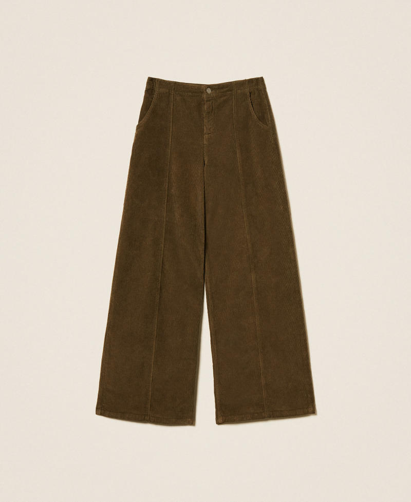 Wide corduroy trousers Beech Green Woman 252TT2180_12537_S0
