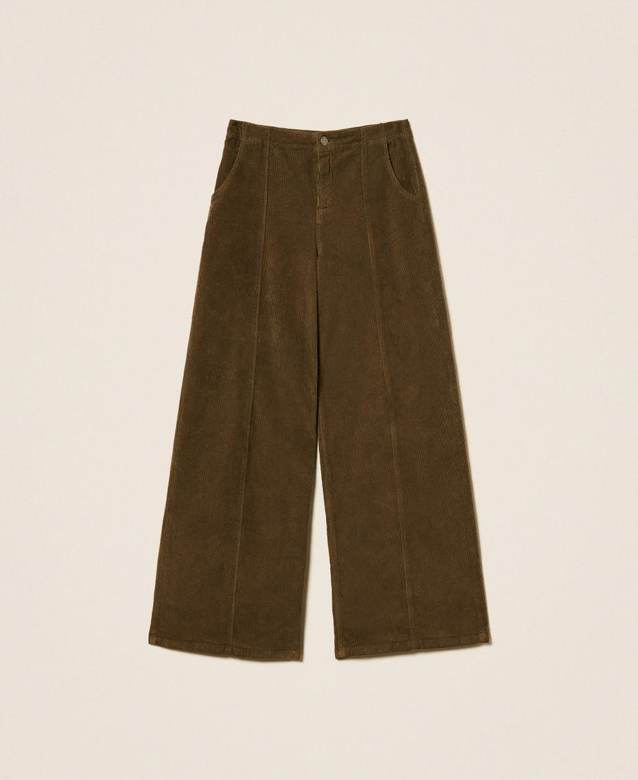Wide corduroy trousers Beech Green Woman 252TT2180_12537_S0