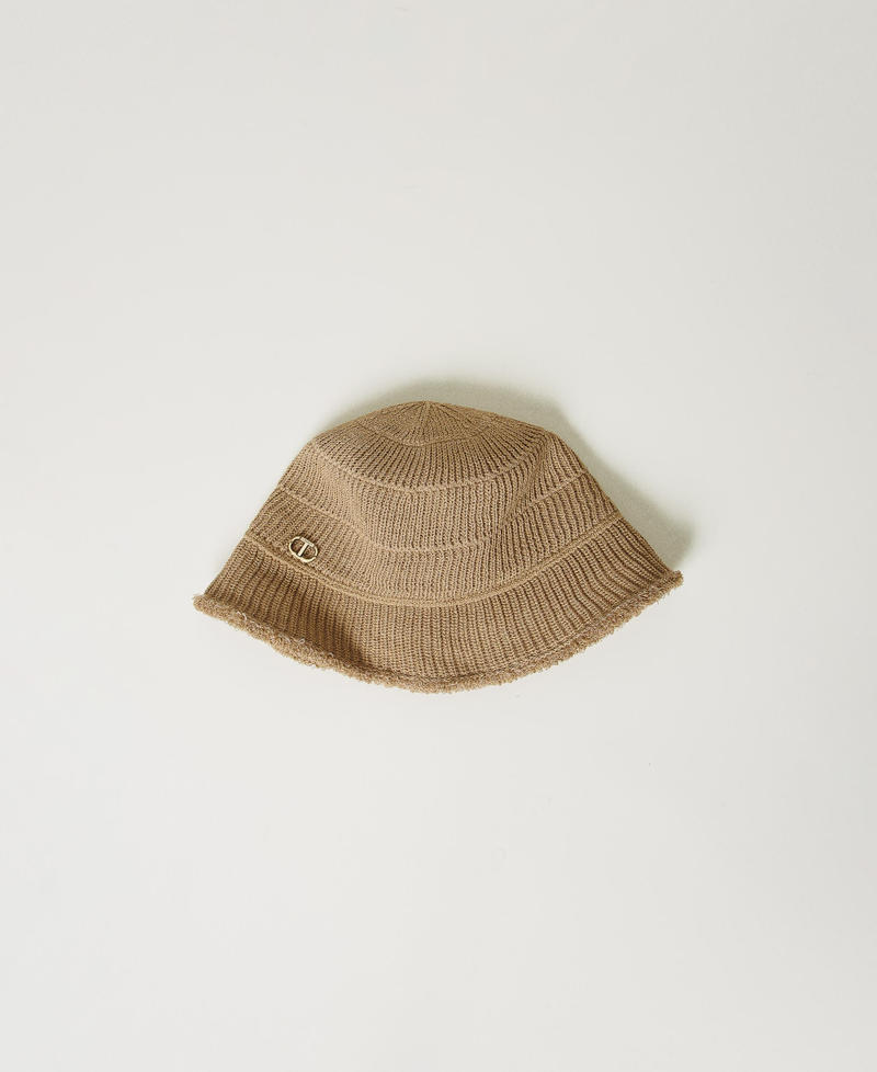 Knitted bucket hat Rope Beige Woman 251TA4300_12145_01
