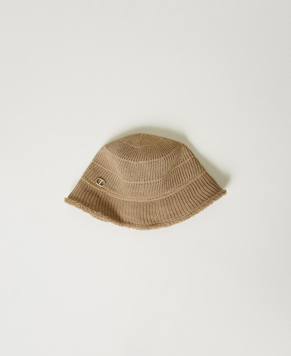 Knitted bucket hat Rope Beige Woman 251TA4300_12145_01