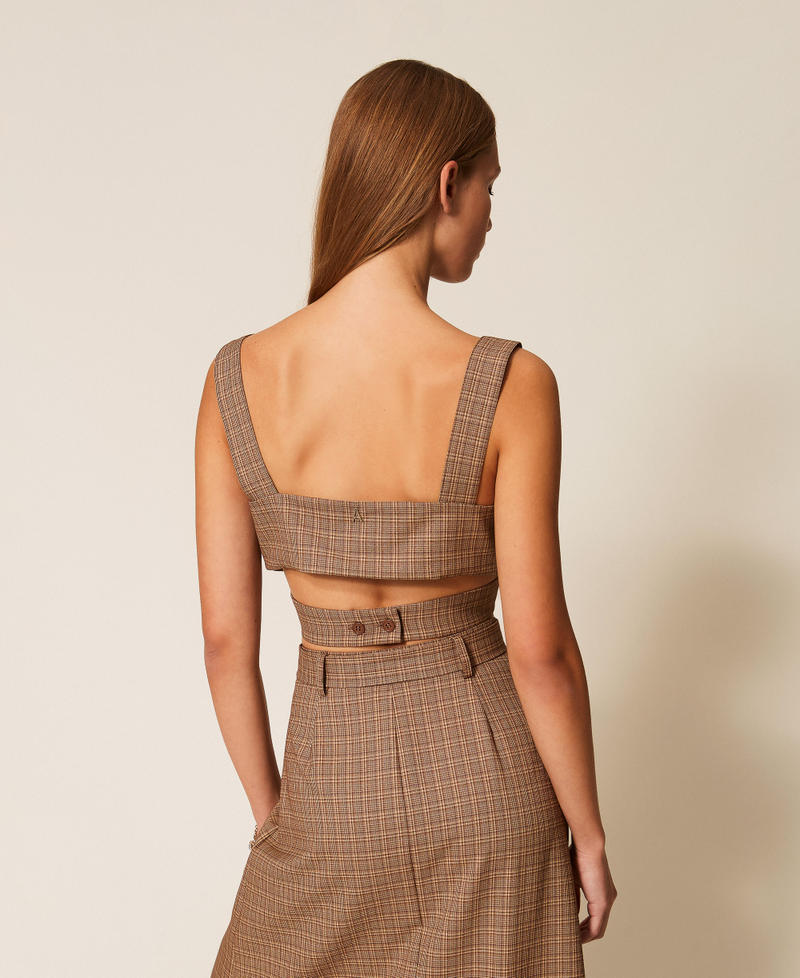 Glen plaid top Chocolate Lab Prince Of Wales Woman 261AP2282_13310_02