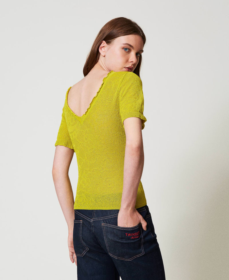 2-in-1-Pullover aus floralem Jacquard Citronelle Frau 251AP3211_00910_02