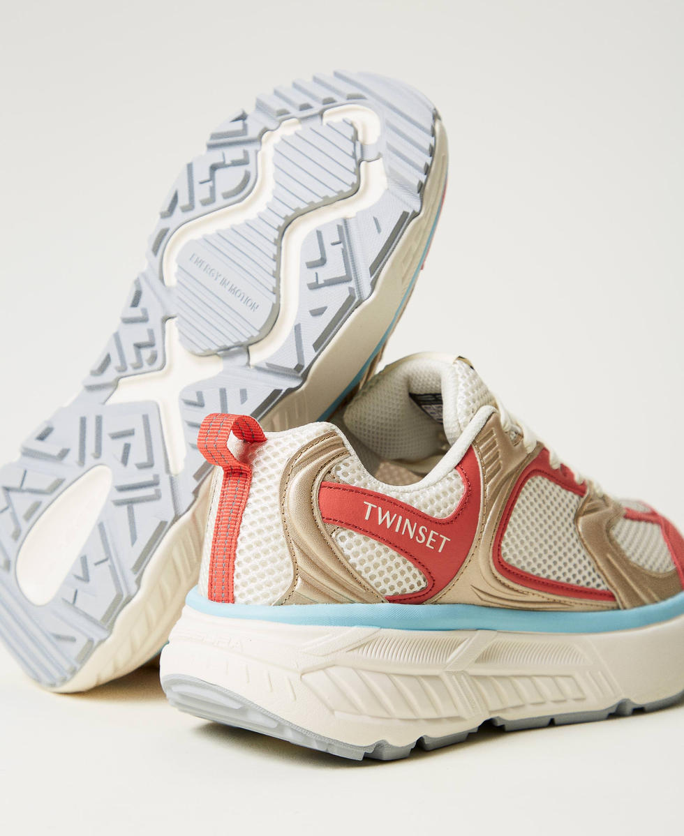 Fessura running trainers Two-tone Optical White/Coralline Woman 251TCP030_12158_03