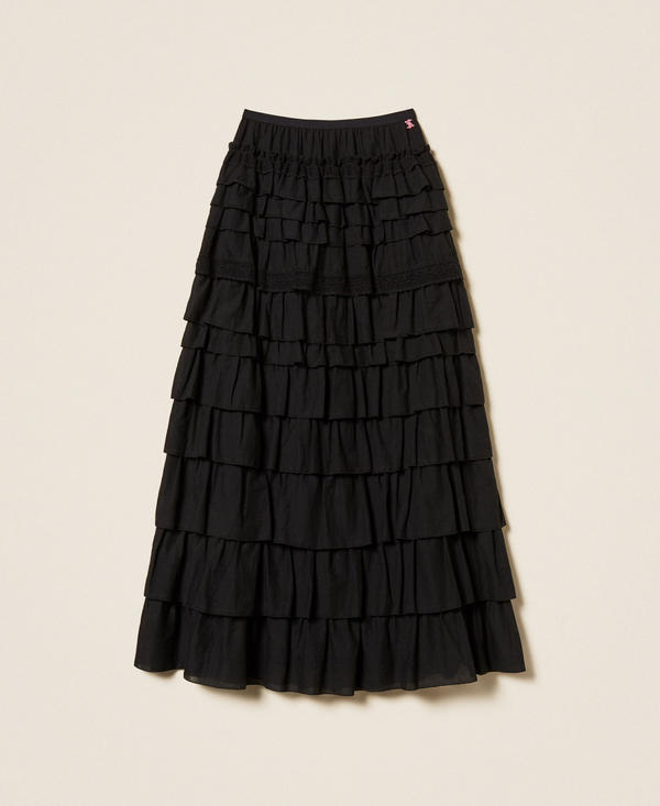 Long MYFO muslin skirt with flounces