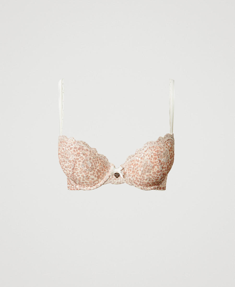 Animal print tulle push-up bra Multicolour Animal Print Woman 242LL6A44_11994_S0