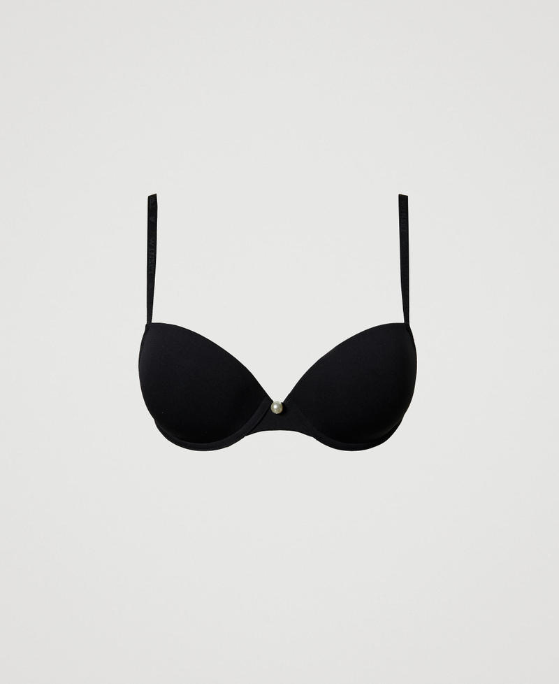 Charmeuse cross-back push-up bra Black Woman 242LL6G44_00006_S0