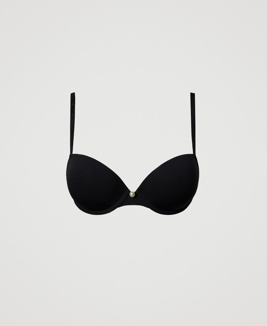 Charmeuse cross-back push-up bra Black Woman 242LL6G44_00006_S0