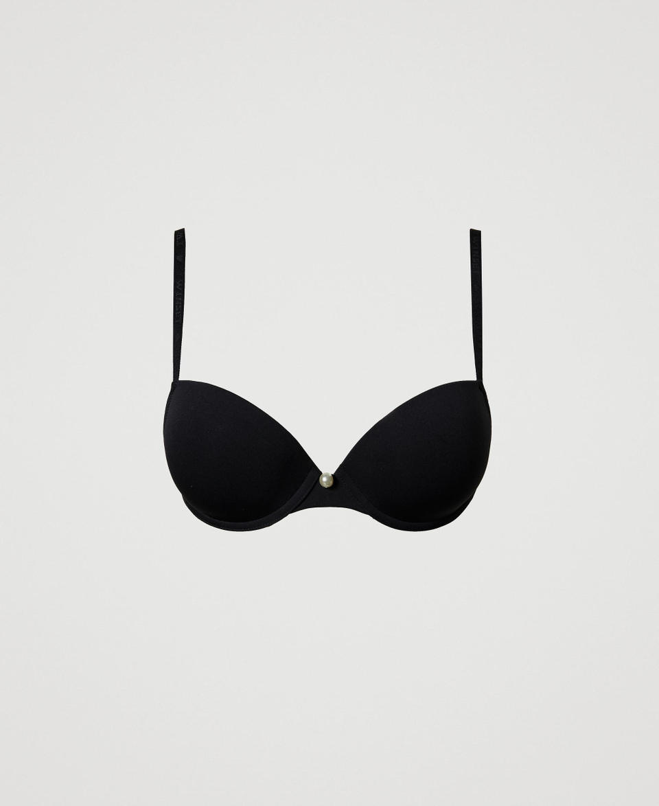 Charmeuse cross-back push-up bra Black Woman 242LL6G44_00006_S0