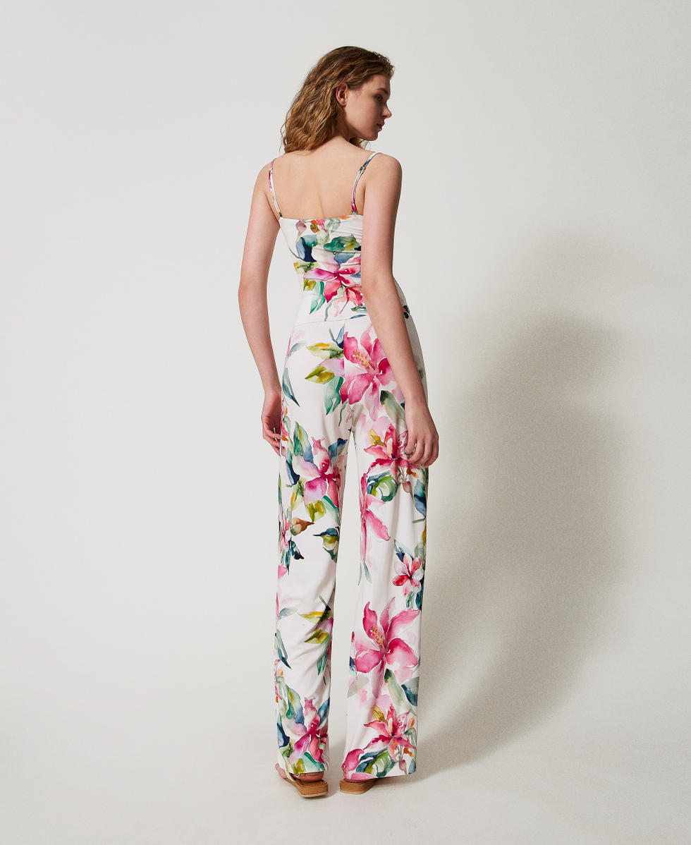 Jumpsuit-trousers with floral print Mother of Pearl/Multicolour Floral Print Woman 251LB2TDD_12194_03