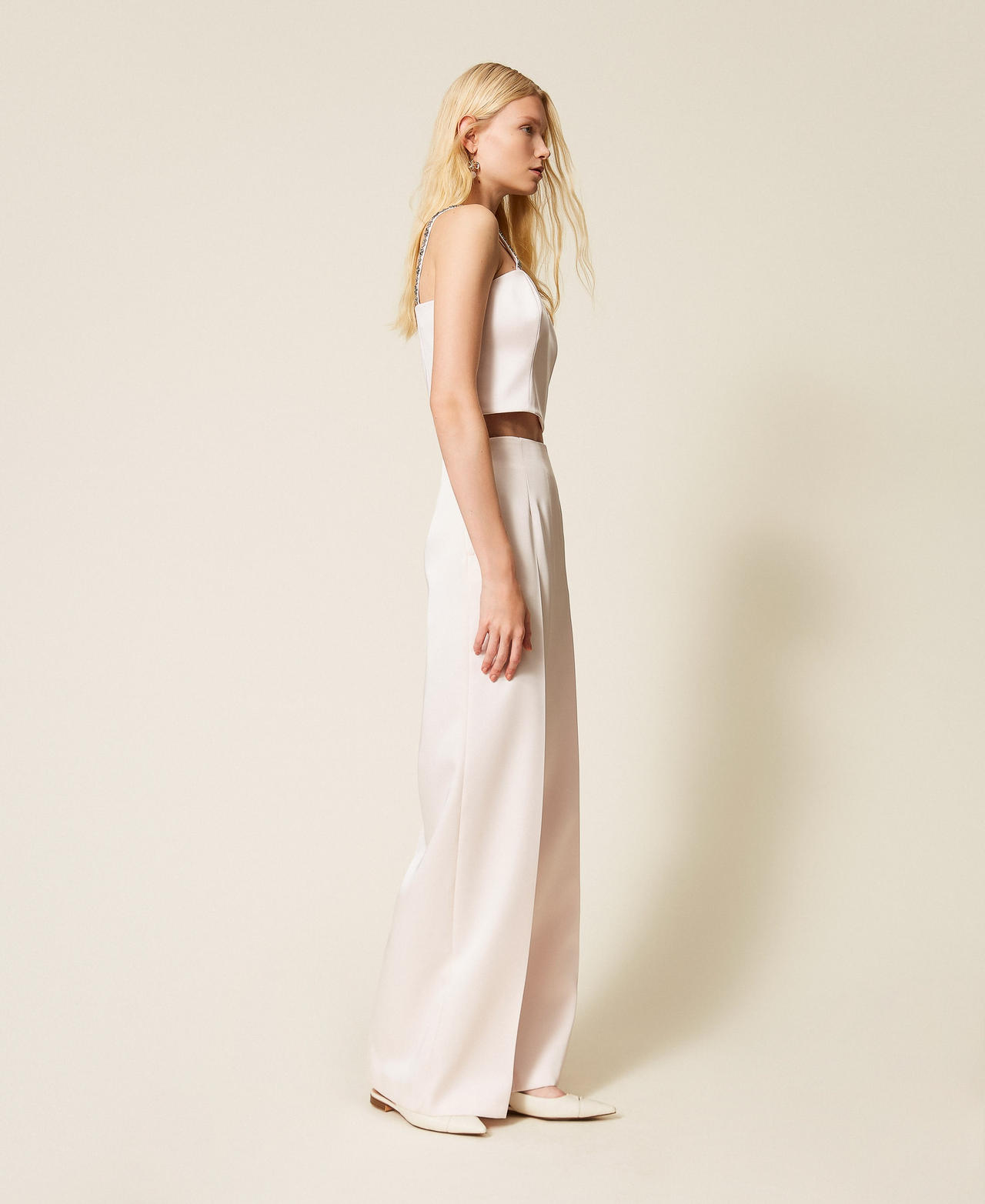 Duchess palazzo trousers Pink Sand Woman 261TP2417_00570_02