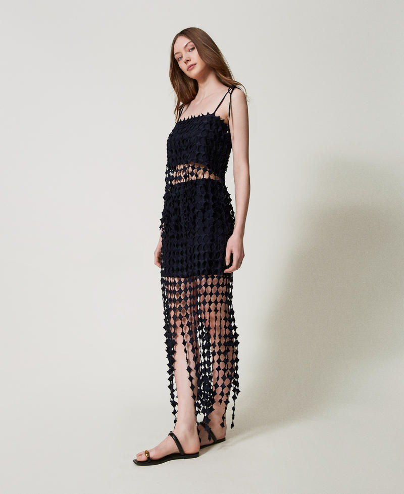 Crochet short skirt Classic Blue Woman 251LM2UBB_11956_01