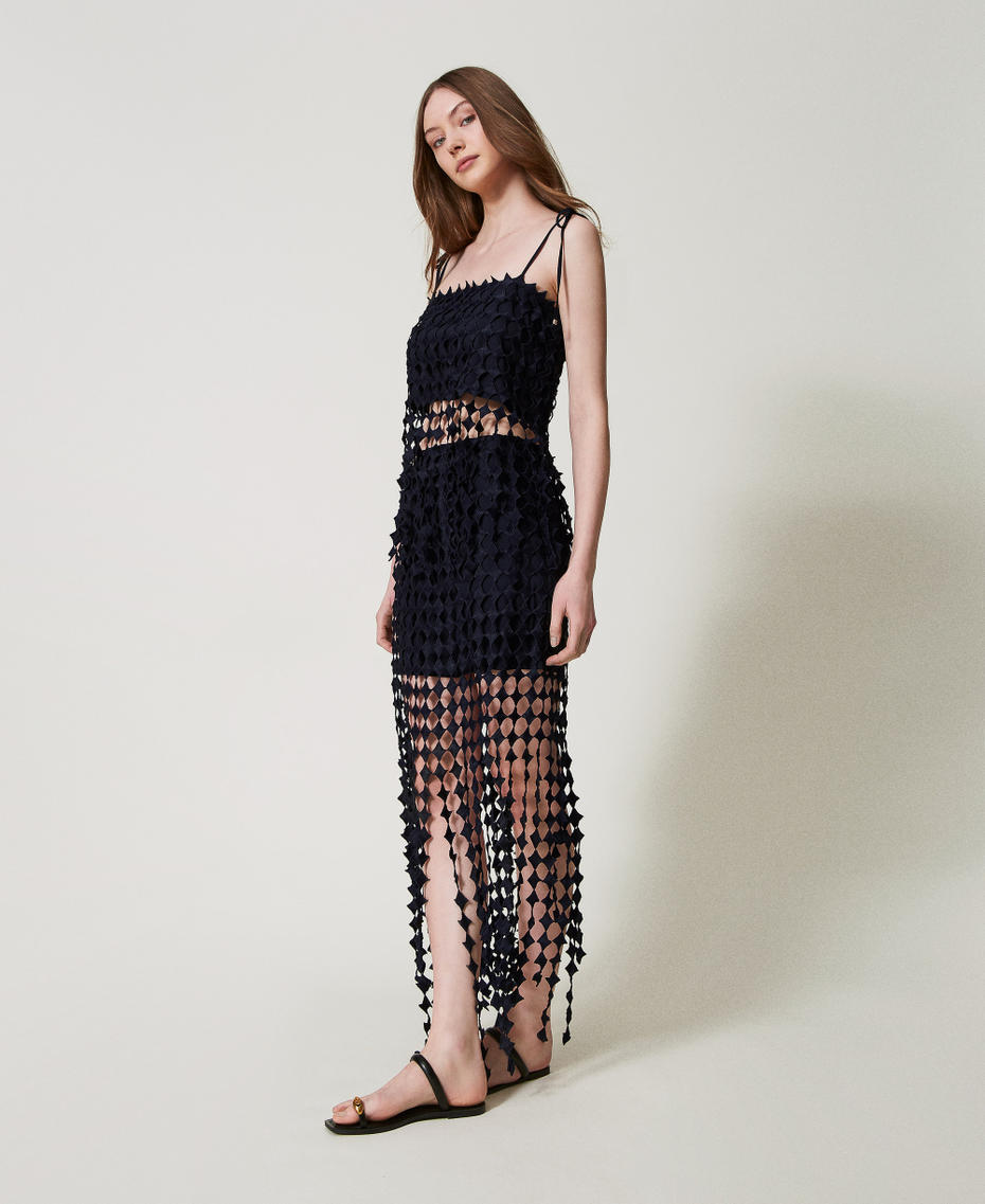 Crochet short skirt Classic Blue Woman 251LM2UBB_11956_01