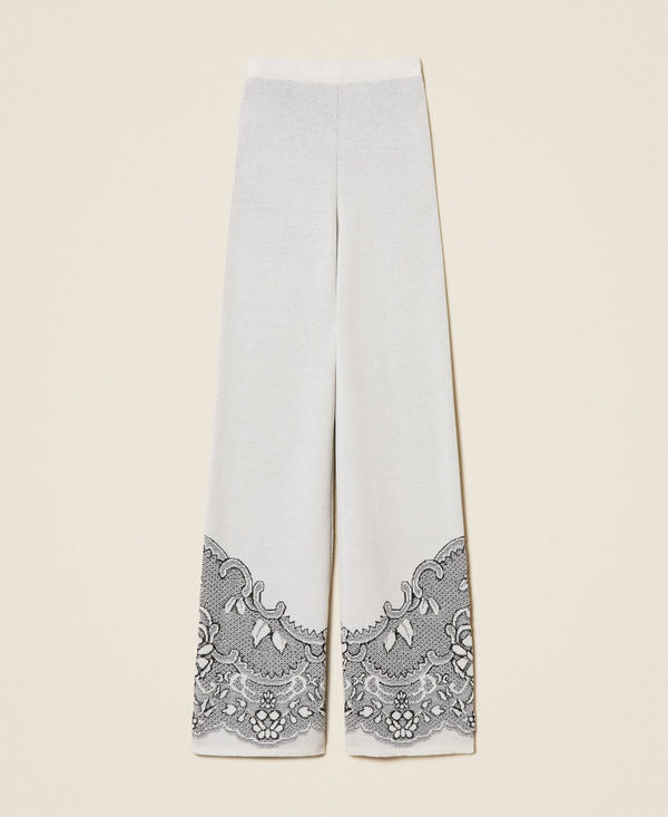 Pantal&oacute;n de punto jacquard de mezcla de lana
