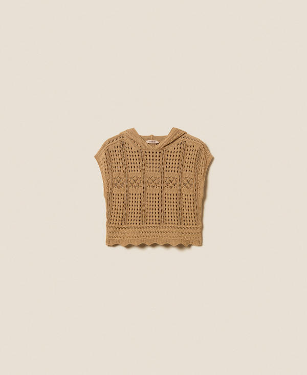 Pull &agrave; carreaux avec capuche