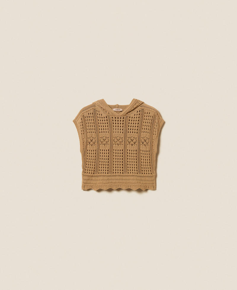 Pull &agrave; carreaux avec capuche Marron &laquo;&nbsp;Cork&nbsp;&raquo; Femme 261TT3261_13452_S0