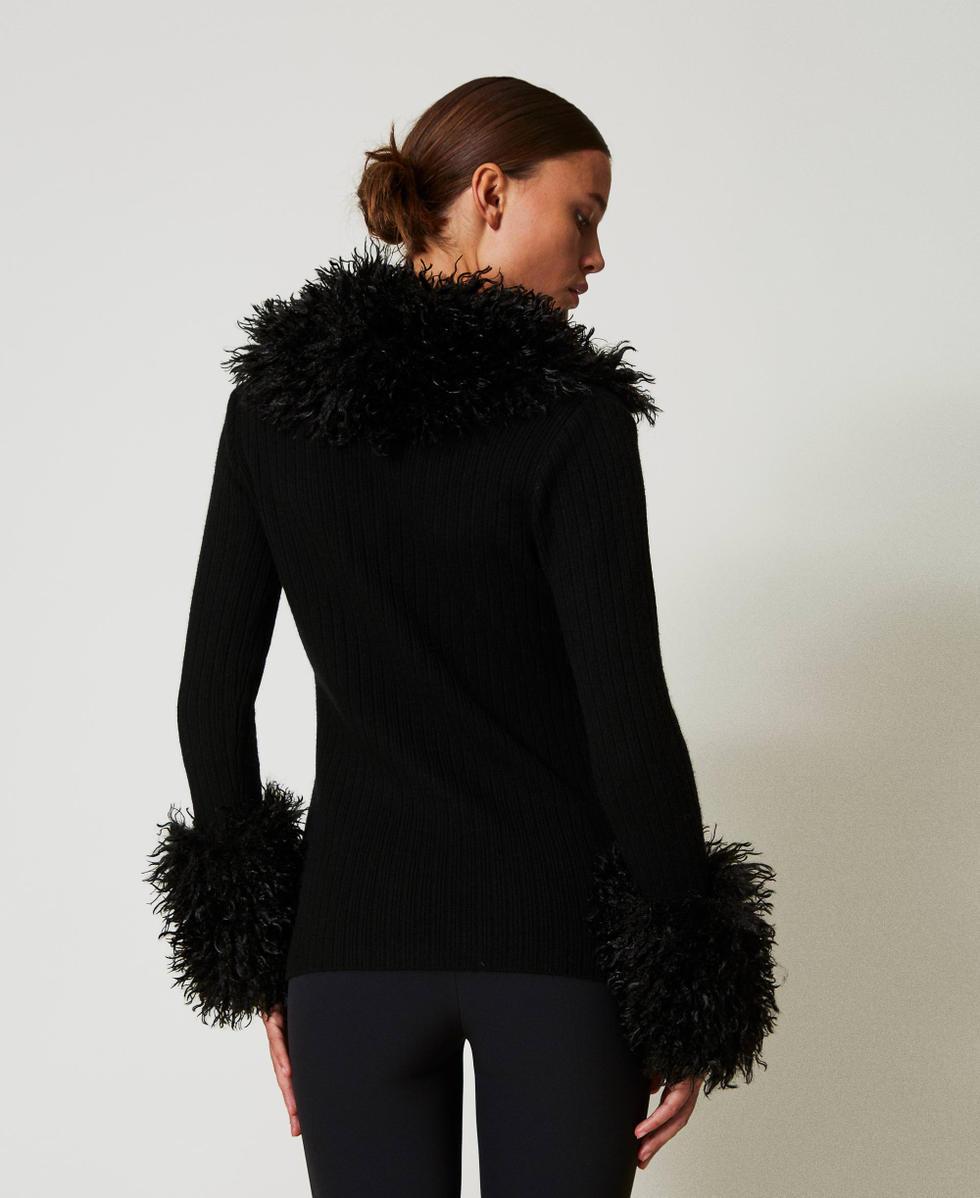 Fur cuff cardigan shop