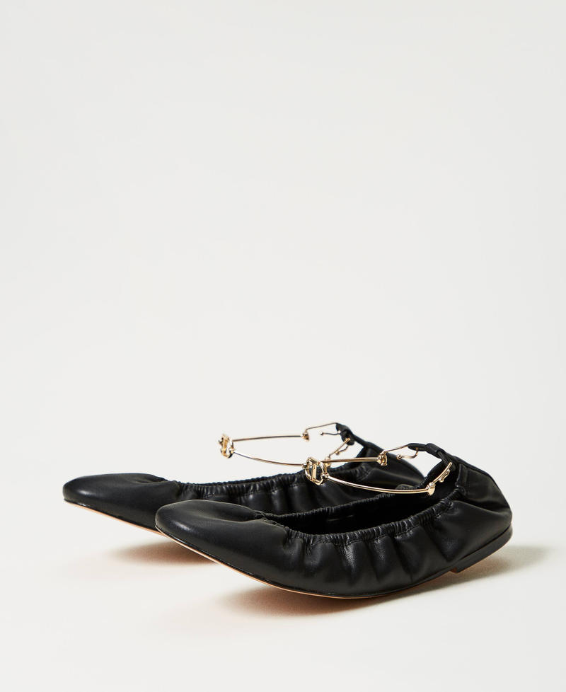 Ballet flats with strap Black Woman 251TCP150_00006_02
