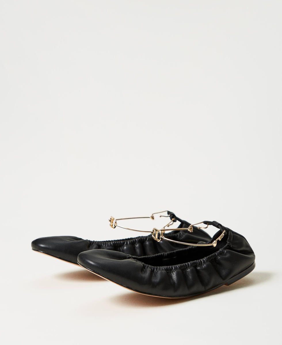 Ballet flats with strap Black Woman 251TCP150_00006_02