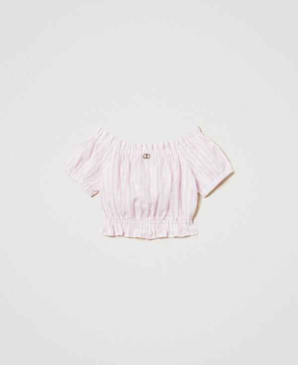 Crop-Top aus Jacquard-Musselin