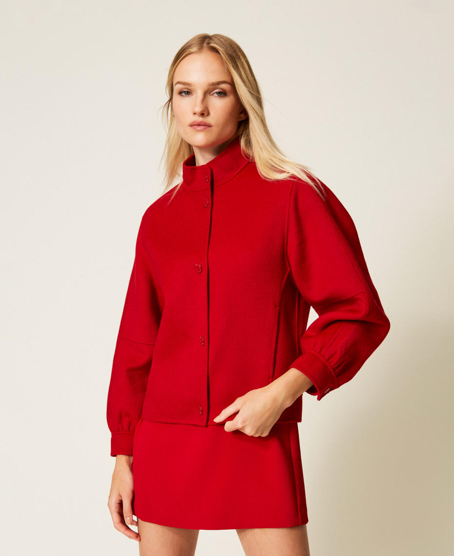 Doubled wool bomber jacket Venetian Red Woman 252TP2071_00740_04