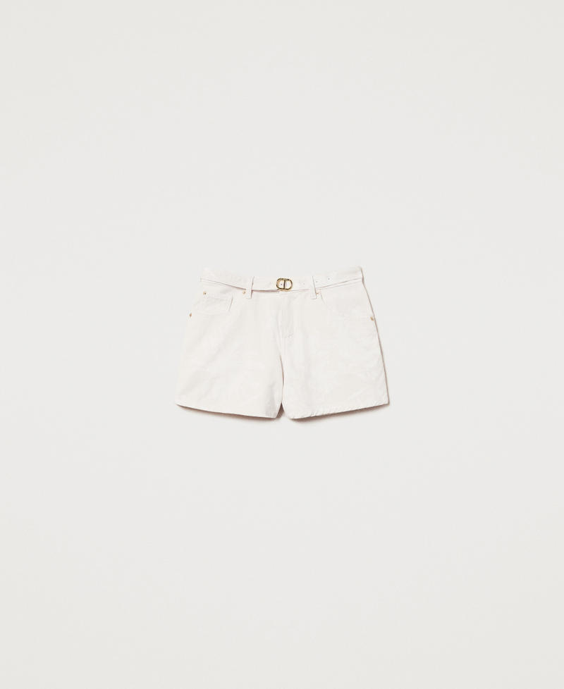 Shorts in bull a fiori Stampa Fiore Neve / Parchment Donna 251TT2205_12493_S0