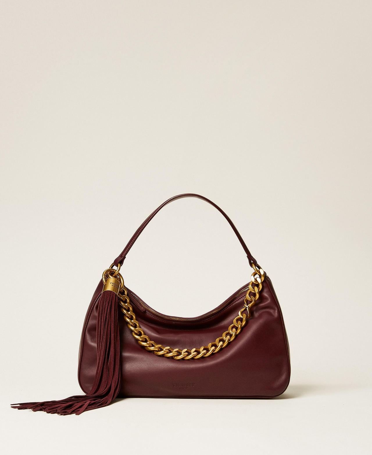 Large Liliane leather bag with charm Grape Woman 262TB7207_00565_01