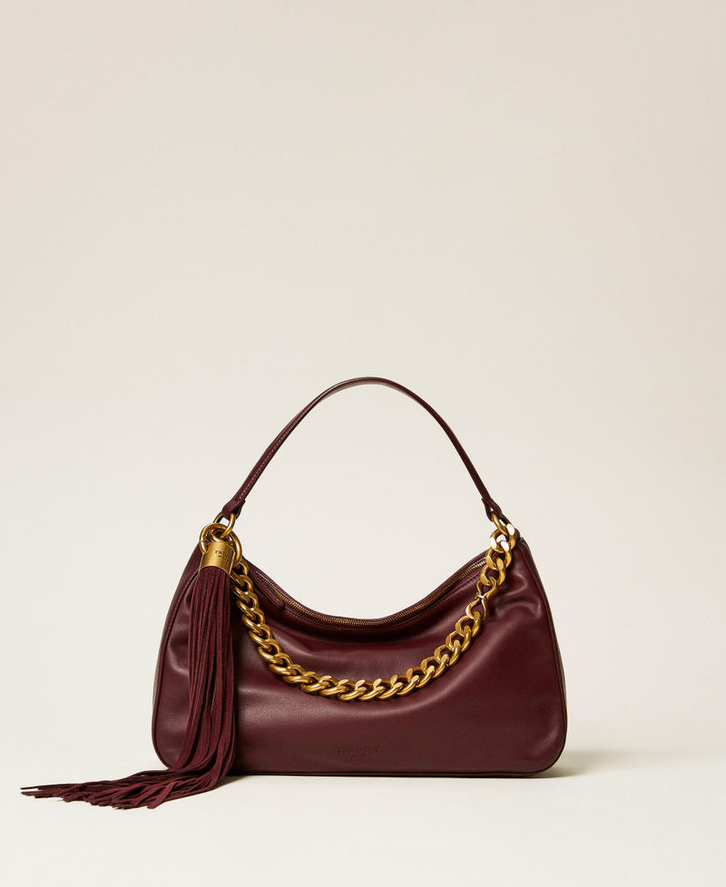 Large Liliane leather bag with charm Grape Woman 262TB7207_00565_01