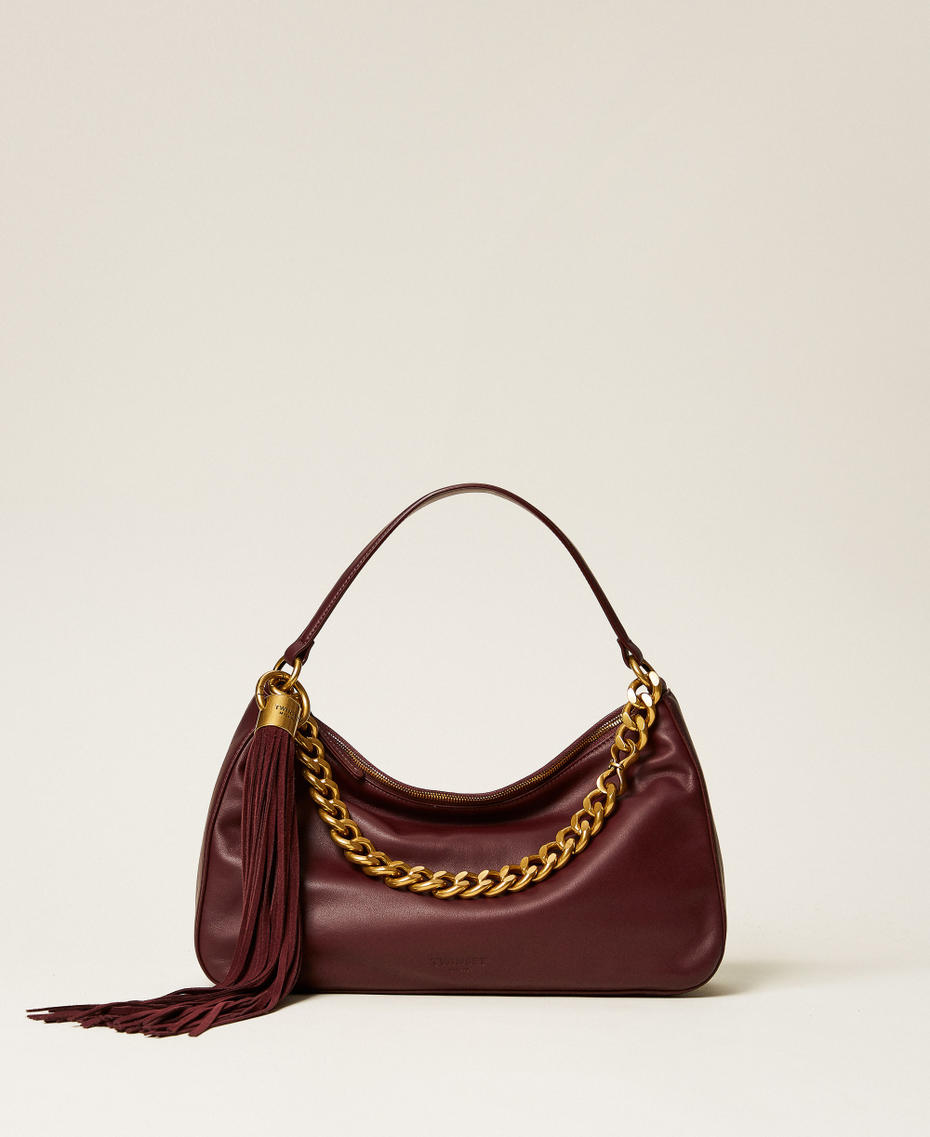 Large Liliane leather bag with charm Grape Woman 262TB7207_00565_01