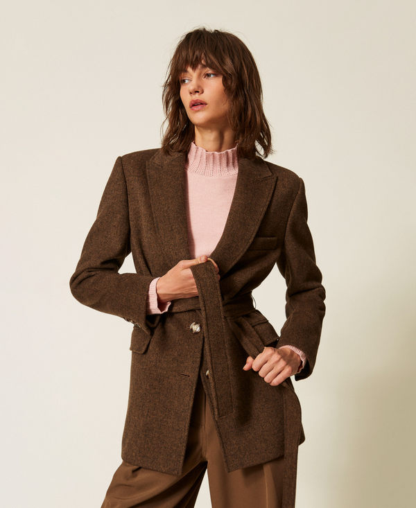 Velour wool cloth blazer