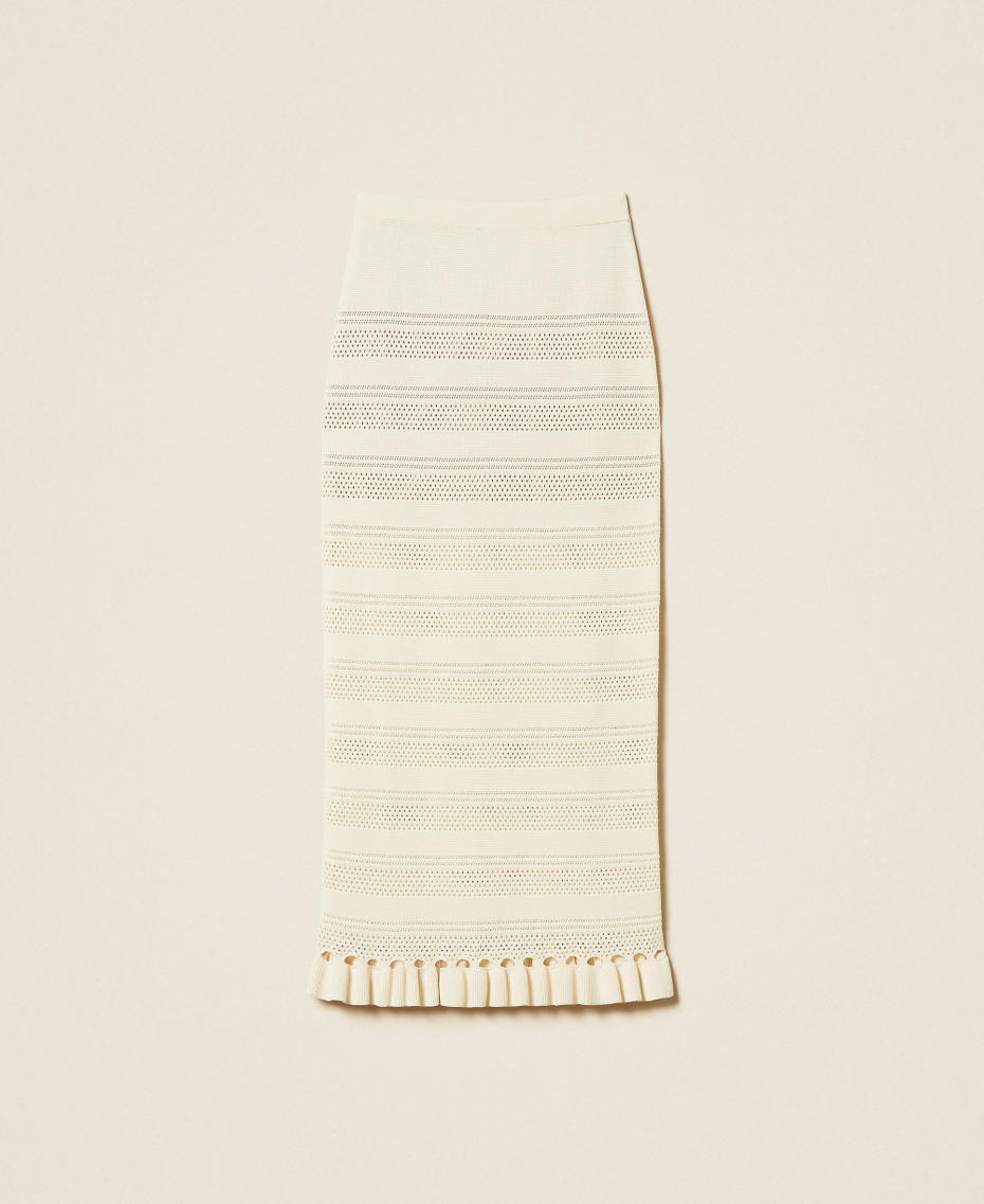 Knit midi skirt with ruffles Mother Of Pearl Woman 261TP3083_00059_S0