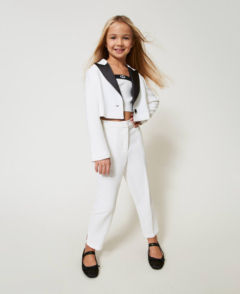 Crêpe trousers with slits "Ice" White Girl 251GJ2QN3_00808_01